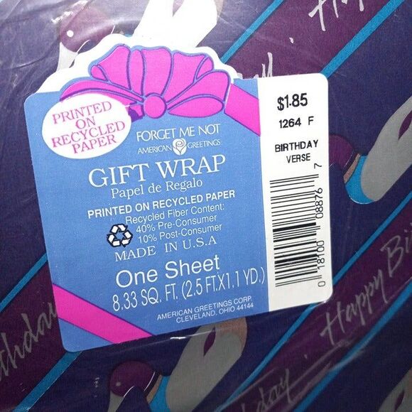 Vintage American Greetings Happy Birthday Ducks Gift Wrap Sheet-Fathers Day-NEW - Picture 3 of 6